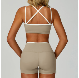 Custom Yoga Sets|Wholesale Women Color-blocked yoga set for sports and outdoor fitness running