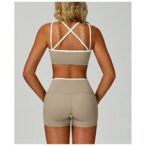 Custom Yoga Sets|Wholesale Women Color-blocked yoga set for sports and outdoor fitness running