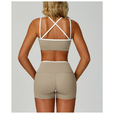 Custom Yoga Sets|Wholesale Women Color-blocked yoga set for sports and outdoor fitness running