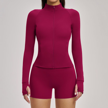 Custom Yoga Jackets | Wholesale Yoga jacket long-sleeve zip-up pocket outdoor sports running