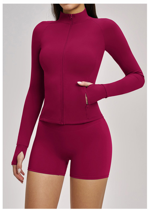 Custom Yoga Jackets | Wholesale Yoga jacket long-sleeve zip-up pocket outdoor sports running