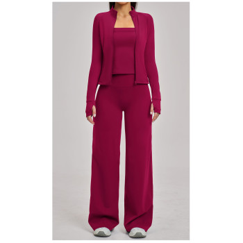 Custom yoga leggings|Wholesale New autumn/winter high-waisted wide-leg loose-fitting athletic pants