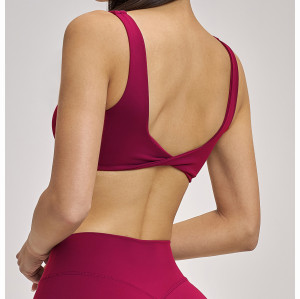 Sujetador de yoga personalizado | Sujetador deportivo al por mayor, modelo sexy con espalda descubierta, efecto push-up, ideal para yoga, running y fitness