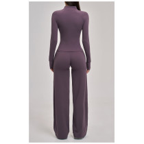 Custom Yoga Sets|Wholesale Quick-drying yoga set zippered suitable for outdoor running and cycling