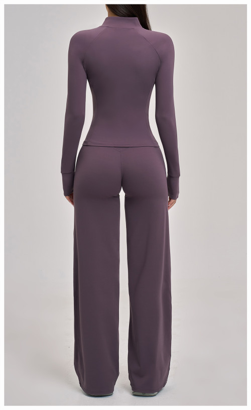 Custom Yoga Sets|Wholesale Quick-drying yoga set zippered suitable for outdoor running and cycling