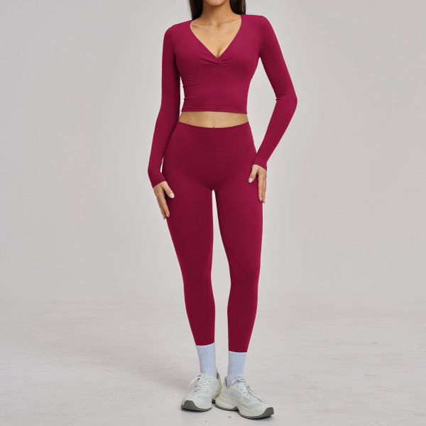 Custom Yoga Sets|Wholesale Long-sleeved yoga set, sports running set, fitness set, versatile