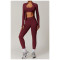 Custom Yoga Sets|Wholesale Seamless warm zipper yoga set for sports fitness and running