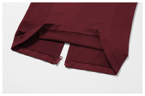 Custom Yoga Sets|Wholesale Seamless warm zipper yoga set for sports fitness and running