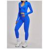 Custom Yoga Sets|Wholesale Seamless winter zipper yoga set is suitable for sports and fitness
