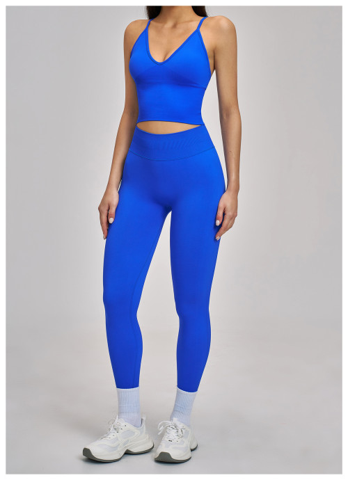 Custom Yoga Sets|Wholesale Seamless Yoga Set Racerback Fitted Fitness Wear High Elasticity Running