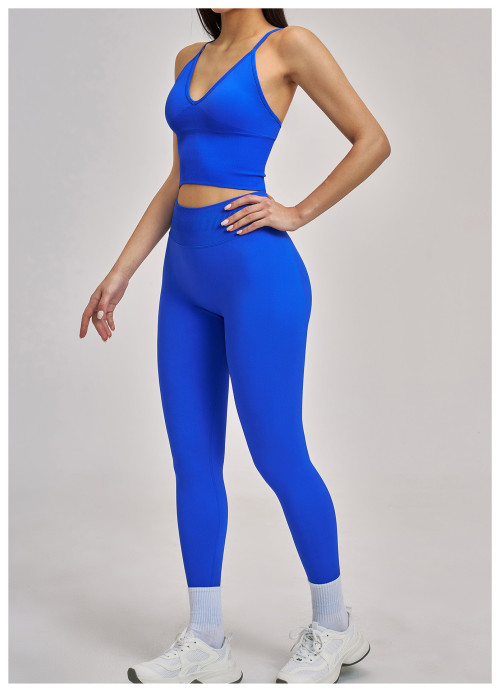 Custom Yoga Sets|Wholesale Seamless Yoga Set Racerback Fitted Fitness Wear High Elasticity Running
