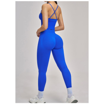 Custom Yoga Sets|Wholesale Seamless Yoga Set Racerback Fitted Fitness Wear High Elasticity Running