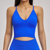 Custom Yoga Vest|Wholesale Seamless Yoga Backless Quick-Drying Sports Top with Shoulder Straps