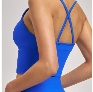 Custom Yoga Vest|Wholesale Seamless Yoga Backless Quick-Drying Sports Top with Shoulder Straps