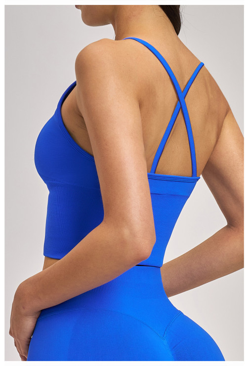 Custom Yoga Vest|Wholesale Seamless Yoga Backless Quick-Drying Sports Top with Shoulder Straps