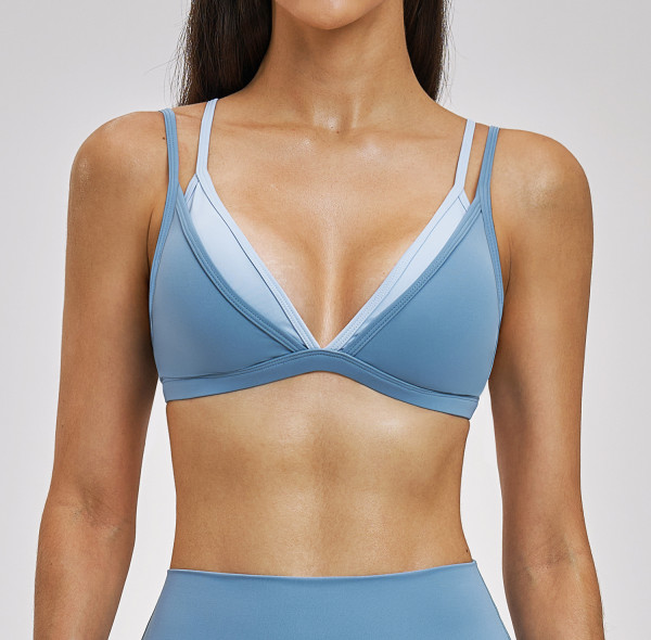 Custom Yoga bra|Wholesale Beautiful back yoga bra two-piece design color blocking Sports fitness