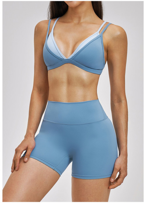 Custom Yoga bra|Wholesale Beautiful back yoga bra two-piece design color blocking Sports fitness