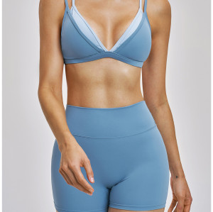 Custom Yoga bra|Wholesale Beautiful back yoga bra two-piece design color blocking Sports fitness