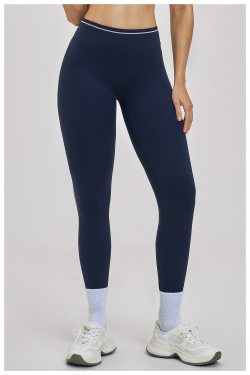 Custom yoga leggings|Wholesale Color-blocked yoga pants high-waiste quick-drying for outdoor cycling