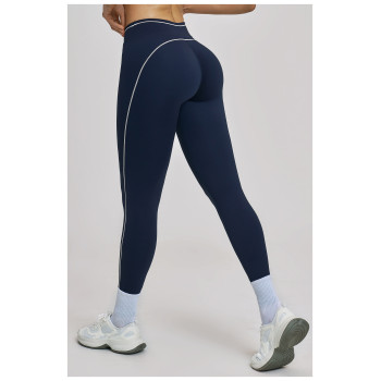 Custom yoga leggings|Wholesale Color-blocked yoga pants high-waiste quick-drying for outdoor cycling