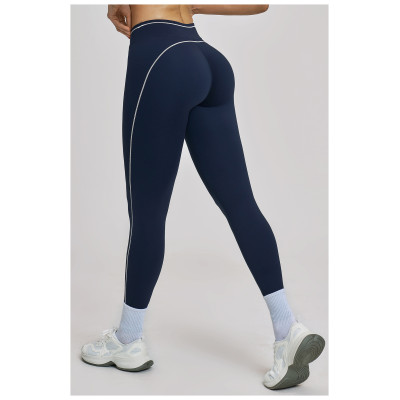 Custom yoga leggings|Wholesale Color-blocked yoga pants high-waiste quick-drying for outdoor cycling