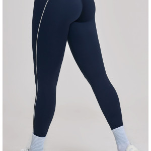 Custom yoga leggings|Wholesale Color-blocked yoga pants high-waiste quick-drying for outdoor cycling