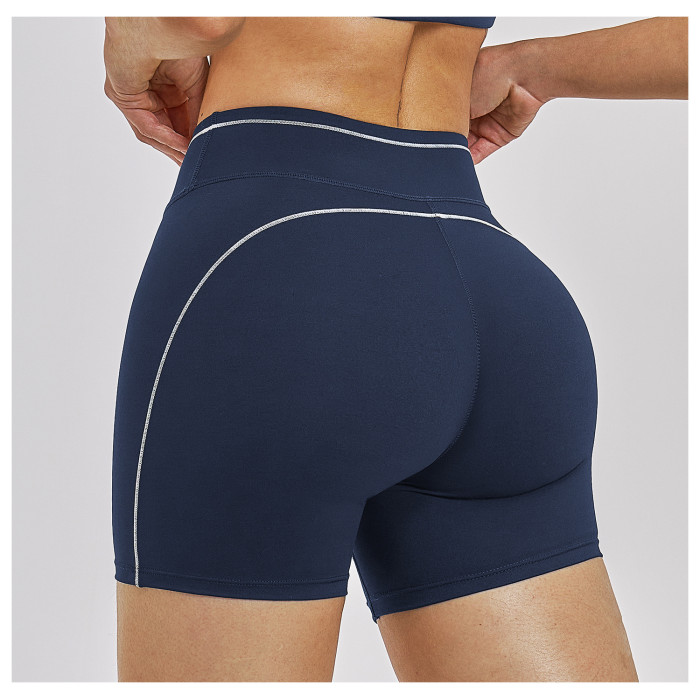 Custom Sports Shorts|Wholesale High-waiste athletic shorts color-blocked casual yoga shorts outdoor