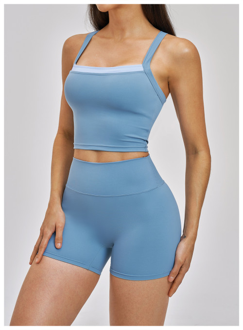Custom Yoga Sets|Wholesale Cross-back yoga casual sports set for running