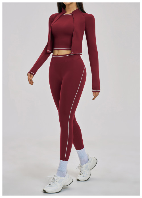 Custom Yoga Sets|Wholesale Color-blocked yoga set nude-like slimming shockproof suitable for outdoor