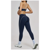 Custom Yoga Sets|Wholesale Color-blocked bodycon yoga suit for outdoor running