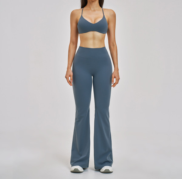 Custom Yoga Sets|Wholesale Beautiful back yoga set brushed fashion micro-fitness sports set