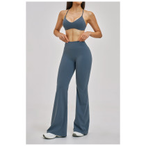 Custom Yoga Sets|Wholesale Beautiful back yoga set  brushed fashion micro-fitness sports set