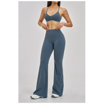 Custom Yoga Sets|Wholesale Beautiful back yoga set  brushed fashion micro-fitness sports set