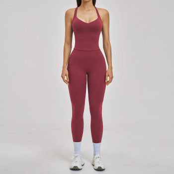 Custom Yoga Sets|Wholesale yoga sets Cross-back high-end fitness set for outdoor leisure