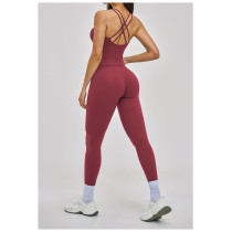 Custom Yoga Sets|Wholesale yoga sets Cross-back high-end fitness set for outdoor leisure