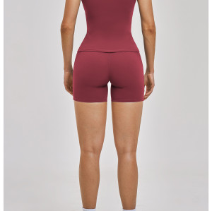 Custom Yoga Sets|Wholesale Brushed short-sleeved tracksuit for women, suitable for yoga and fitness