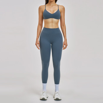 Custom Yoga Sets|Wholesale Sporty brushed backless suit, high-end fashion yoga wear, running outfit