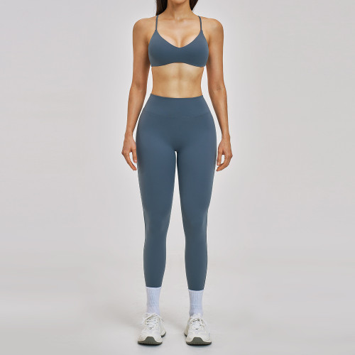 Custom Yoga Sets|Wholesale Sporty brushed backless suit, high-end fashion yoga wear, running outfit