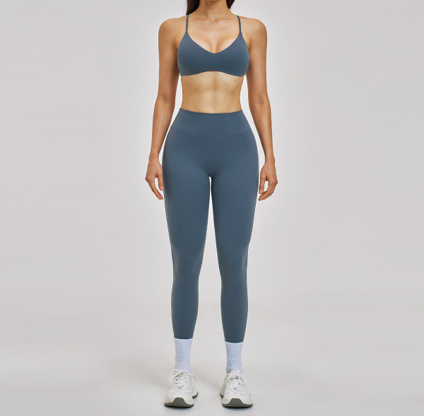 Custom Yoga Sets|Wholesale Sporty brushed backless suit, high-end fashion yoga wear, running outfit
