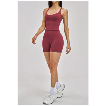 Custom Yoga Sets|Wholesale Cross-back yoga wear cross-border shock-absorbing outdoor casual vest set