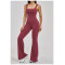 Custom jumpsuits|Wholesale Yoga backless bodysuit with a slight flare slimming one-piece yoga outfit