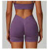 Custom Sports Shorts|Seamless yoga shorts for women Supplier V-shaped waistband suitable for running