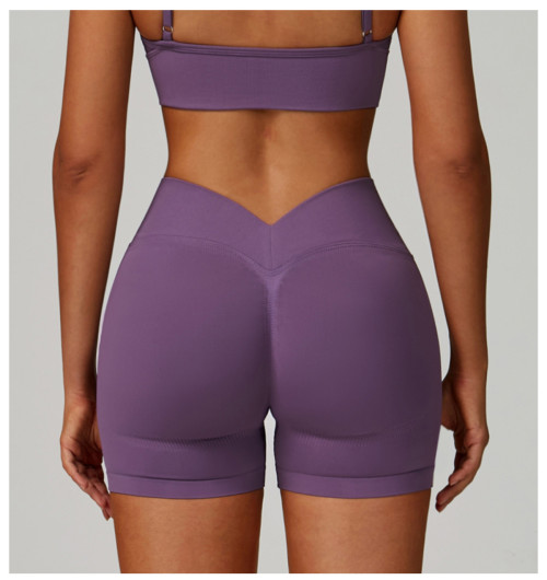 Custom Sports Shorts|Seamless yoga shorts for women Supplier V-shaped waistband suitable for running