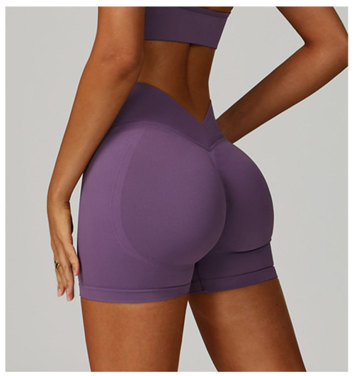 Custom Sports Shorts|Seamless yoga shorts for women Supplier V-shaped waistband suitable for running