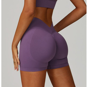 Custom Sports Shorts|Seamless yoga shorts for women Supplier V-shaped waistband suitable for running