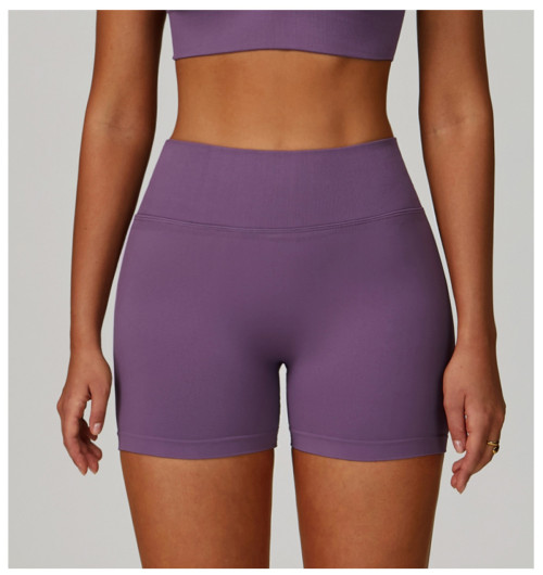 Pantalones cortos deportivos personalizados | Proveedor de pantalones cortos de yoga sin costuras para mujer, con cintura en forma de V, ideales para correr