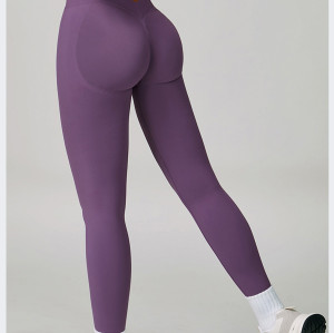 Custom yoga leggings|Wholesale Seamless Leggings V-shaped slim quick-dry for running and exercise