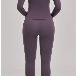 Custom Yoga Sets|Wholesale Zippered casual yoga set for women, brushed finish, for outdoor cycling