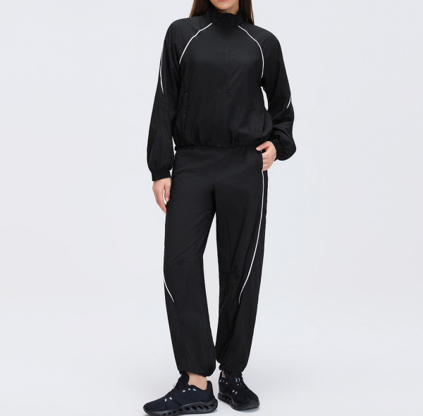 Custom Yoga Sets|Wholesale Women's Windproof Stand Collar Jacket Thin and Quick-Drying