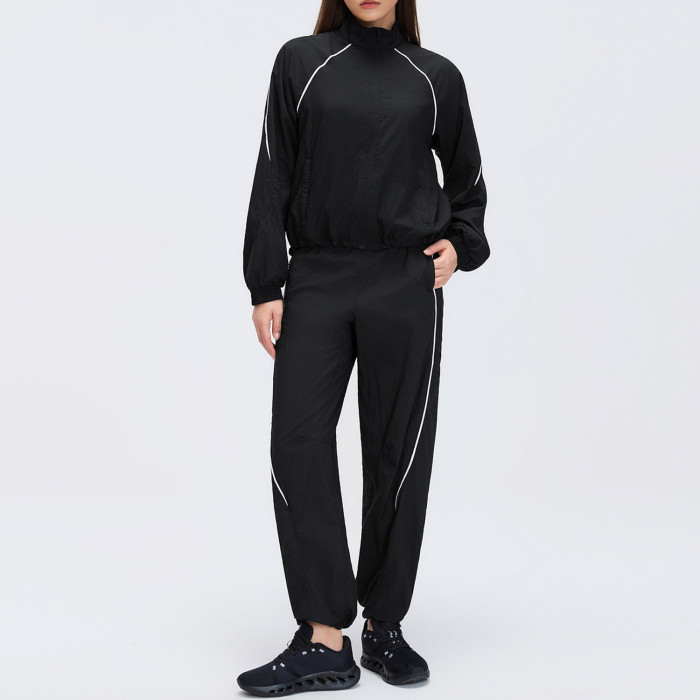 Custom Yoga Sets|Wholesale Women's Windproof Stand Collar Jacket Thin and Quick-Drying